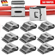 200X stück Edelstahl Solarpanel Kabelclips Kabelklammer PV Kabel Clips Klemme DE