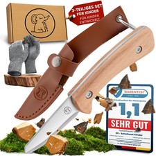 Eli Schnitzmesser Kinder mit Ledertasche ab 8 Jahre inkl Handschuhe + Geschenk