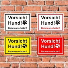 Schild - Vorsicht Hund! Betreten verboten! in 4 Größen - S00017-148