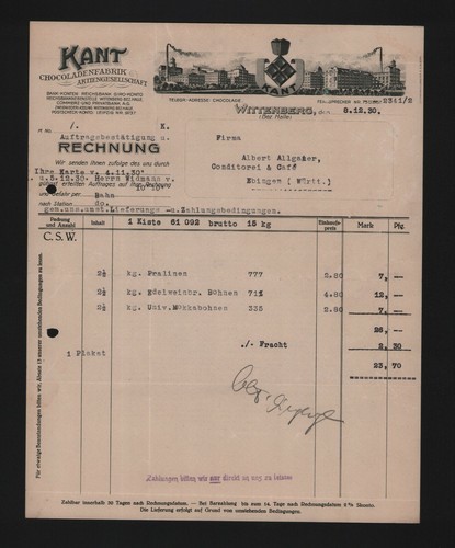 Wittenberg rechnung 1930 - wittenberg,,