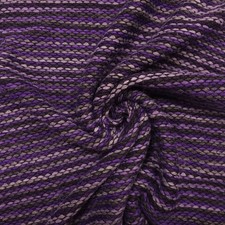Strickstoff Lila mit Streifen Muster | Meterware | Kleiderstoff | 50 cm Einheit