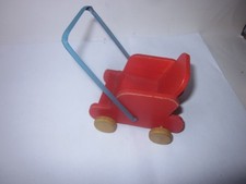 43047 Puppenwagen Puppenstube DDR 7cm Holz 50er Jahre sign EAsS 1959