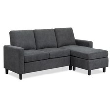 Grey L-Shaped Sofa Modern