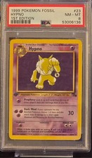 Pokemon Hypno 23/62 Fossil Rare 1st Edition - PSA 8 Near Mint - Mint English