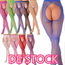 DE!Damen Strumpfhose Schritt offen sexy Strapsstrumpfhose Transparent Strümpfe