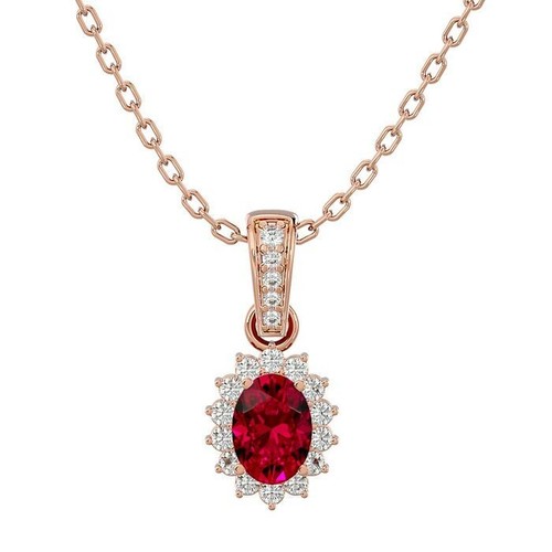 Karat rotgold collier mit 1 - 14,
