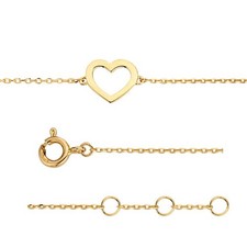 Armband 16,5cm Herz Gold