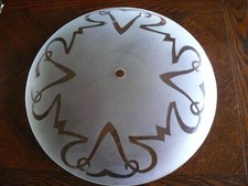 Original 50er Jahre Lampe Ersatzschirm Einlegeschale Lampenschale hellgrau klar