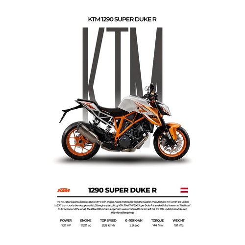 Ktm motorrad fotografie poster - motorrad,