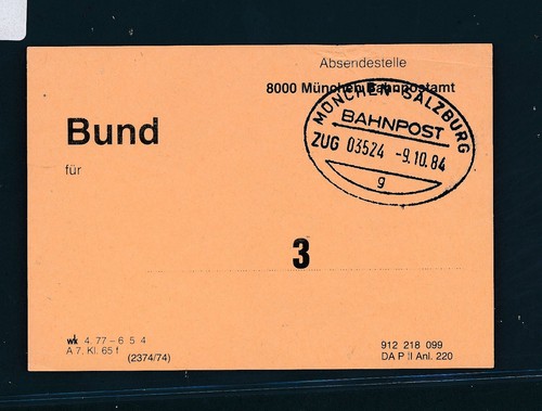 8183 bahnpost ovalstempel - bahnpost,