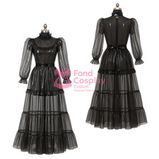 Sissy zofe Klares PVC in Schwarz bschließbares Kleid Kostüm Maßgeschneiderte