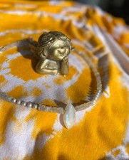 XXL - Mega Edelstein Regenbogen Mondstein Collier/Kette Echtschmuck 48cm w. Neu 