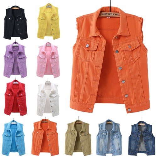 ärmellose damen jeansweste - Ärmellose,