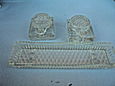 29616 Tintenfaß Schreibschale Pressglas Streit 1920 24x17x4cm Art Deco ink well