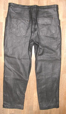 Herren- LEDERJEANS / Lederhose in schwarz aus Glattleder in ca. W38 / L28
