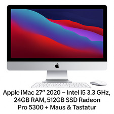 Apple iMac Retina 5K 27" (2020) i5 3,3GHz, 24GB RAM, 512GB SSD Händler