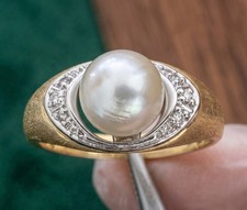 Vintage ring 585 gold Akoya