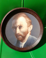 Dekorativer runder Holz-Bilderrahmen ca. 18 cm, gut erhalten mit Glas