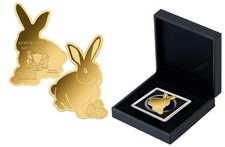 GOLDMÜNZE - OSTERHASE - 999 GOLD - IM ETUI & ZERTIFIKAT - SELTEN