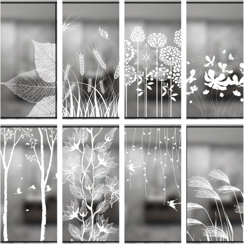 Blumenmuster mattiert fenster - blumenmuster,