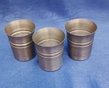 3 Zinn Becher,  gebraucht , gepunzt,  leider verschlagen , siehe Bilder