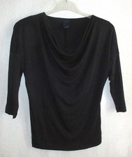 LUXZUZ Damen  Shirt  mit Wasserfallausschnitt   Gr. 38  ~dunkel-grau~