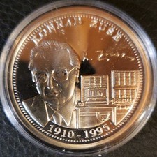 Silbermünze 333/1000 "Konrad Zuse" aus der Reihe "Die größten Deutschen"