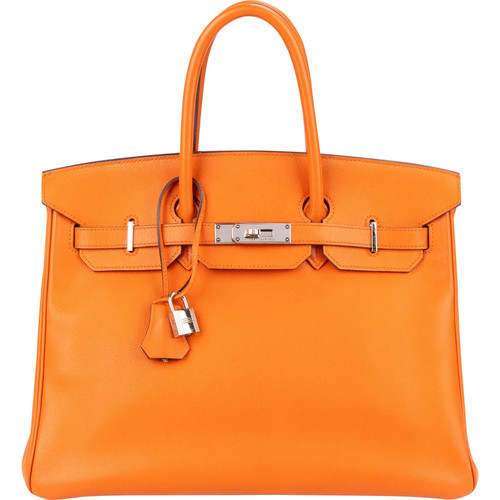 Hermès orange epsom leather - h,