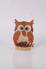 Dekofigur Eule Holz 17 cm bunt