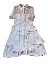 Viktor Rolf 40 Kleid Volant Romantisch Girly Festlich Cocktail Glanz Midi Zart