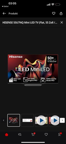 Hisense 55u7nq mini led - mini, tv,