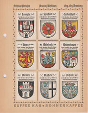 Kaffee Hag 9 Reklamemarken auf Original-Album-Blatt, Freistaat Preußen