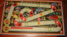 altes Spielbrett Autorennen  ca 1960