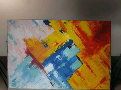 Farbstoß acrylbild abstrakt - -,