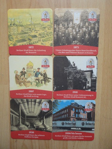Berliner kindl 6 bierdeckel - berliner,