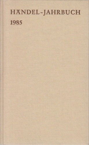 Händel jahrbuch jahrgang - händel-jahrbuch., 31.