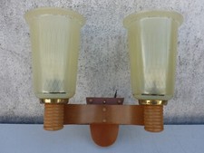 alte Wandlampe Tulpenlampe Stil 40er 50er Jahre Glas Holz