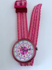 Flik Flak ? Vintage 1993 Kinderuhr Uhr Mädchen Stoffarmband  pink neue Batterie