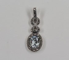 Sehr schöner kleiner Anhänger aus Silber 925 mit Schmuckstein blau