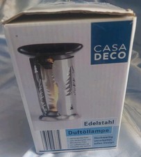 Duftlampe Duftöllampe Aroma Lampe Teelichthalter  Edelstahl schwarz Teller Neu