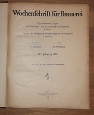 Wochenschrift für Brauerei Jahrgang 1928 komplett Bier brauen Brauer Theorie
