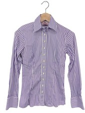 UMANI Langarmhemd Damen Hemd Gr. DE 34 lila-weiß Casual-Look