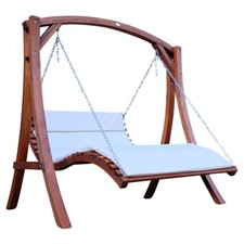 Design Hollywoodschaukel Gartenschaukel Hollywoodliege Doppelliege Holz "ARUBA-O