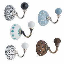 Keramikhaken, Wandhaken, Garderobenhaken mit Keramikkugel 6cm Ø  Shabby-Chic