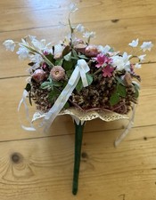 Handarbeit: Selbst gefertigter Kunstblumenstrauß Einzelstück, ca 28 cm hoch