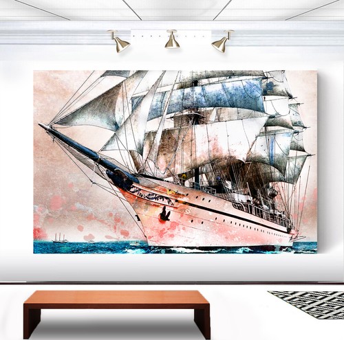 Leinwand bild segelboot meer - bild,