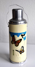 Deer Brand Vintage Thermoskanne Alu Nostalgie Isolierkanne Schmetterling 80-90er