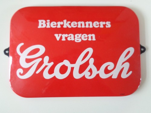 Orginal emailleschild grolsch - emailleschild,