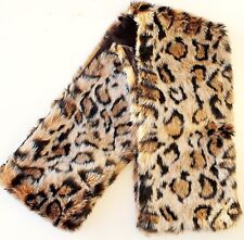 Schal Damen Unisex Webpelz Fellimitat Leoparden Muster Stola Winter Accessoire