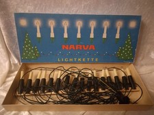 DDR NARVA Weihnachts-Lichterkette, 16 Lampen, Originalkarton, 1x Reservelämpchen